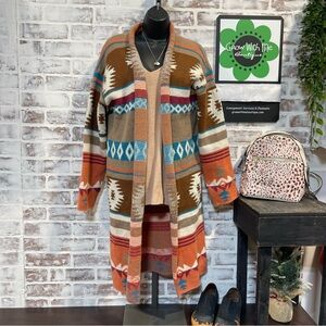 Fashion apparel Multicolor Patterned Sweater Cardigan Women's small